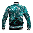 Matariki New Zealand Baseball Jacket NZ Niho Taniwha Maori New Year Cyan Galaxy