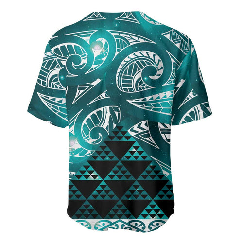 Matariki New Zealand Baseball Jersey NZ Niho Taniwha Maori New Year Cyan Galaxy