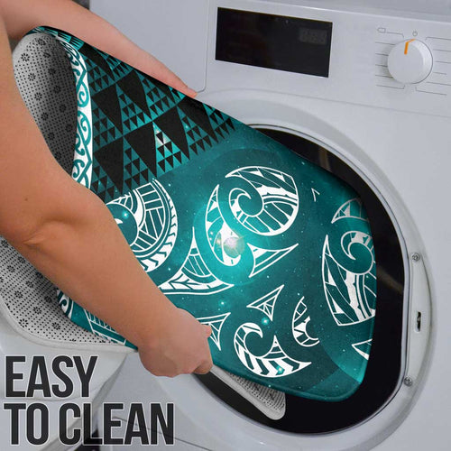 Matariki New Zealand Bathroom Set NZ Niho Taniwha Maori New Year Cyan Galaxy