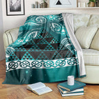 Matariki New Zealand Blanket NZ Niho Taniwha Maori New Year Cyan Galaxy