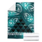 Matariki New Zealand Blanket NZ Niho Taniwha Maori New Year Cyan Galaxy