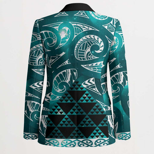 Matariki New Zealand Blazer NZ Niho Taniwha Maori New Year Cyan Galaxy