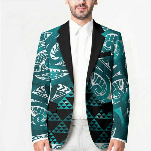 Matariki New Zealand Blazer NZ Niho Taniwha Maori New Year Cyan Galaxy