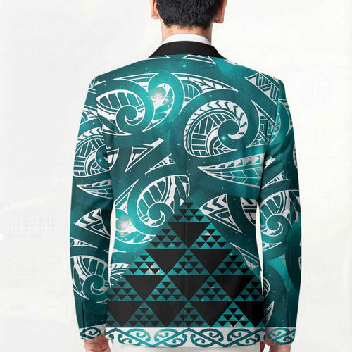 Matariki New Zealand Blazer NZ Niho Taniwha Maori New Year Cyan Galaxy