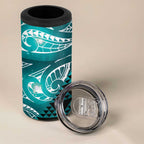 Matariki New Zealand 4 in 1 Can Cooler Tumbler NZ Niho Taniwha Maori New Year Cyan Galaxy