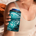 Matariki New Zealand 4 in 1 Can Cooler Tumbler NZ Niho Taniwha Maori New Year Cyan Galaxy