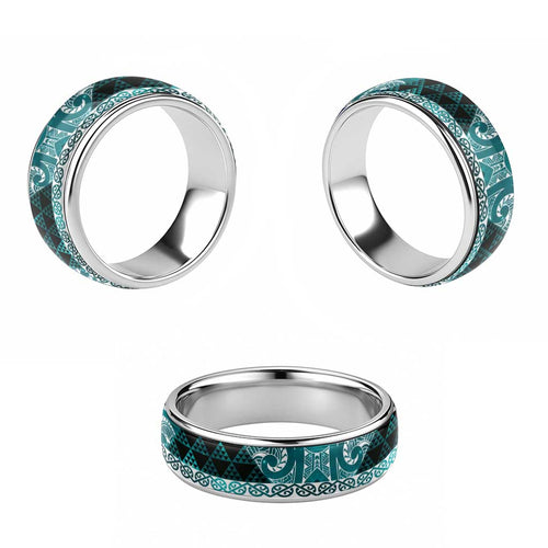 Matariki New Zealand Classic Ring NZ Niho Taniwha Maori New Year Cyan Galaxy