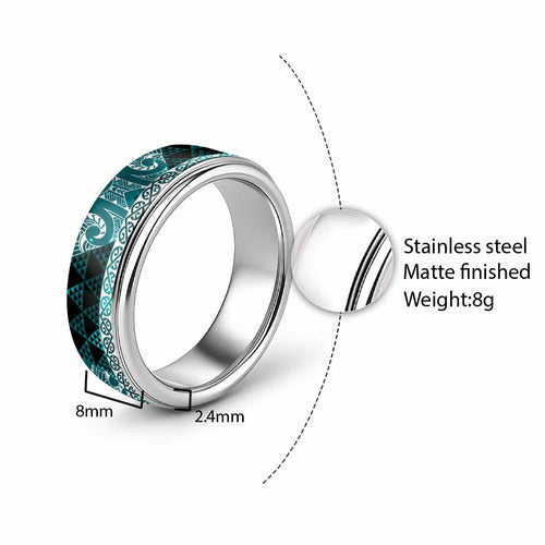 Matariki New Zealand Classic Ring NZ Niho Taniwha Maori New Year Cyan Galaxy