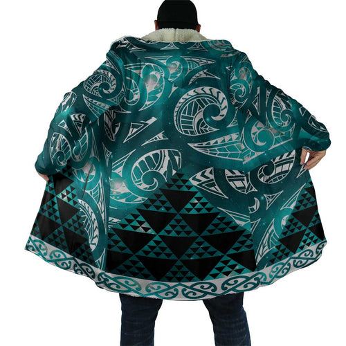 Matariki New Zealand Cloak NZ Niho Taniwha Maori New Year Cyan Galaxy