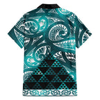 Matariki New Zealand Family Matching Tank Maxi Dress and Hawaiian Shirt NZ Niho Taniwha Maori New Year Cyan Galaxy