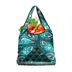 Matariki New Zealand Grocery Bag NZ Niho Taniwha Maori New Year Cyan Galaxy