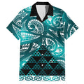 Matariki New Zealand Hawaiian Shirt NZ Niho Taniwha Maori New Year Cyan Galaxy
