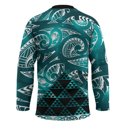Matariki New Zealand Hockey Jersey NZ Niho Taniwha Maori New Year Cyan Galaxy
