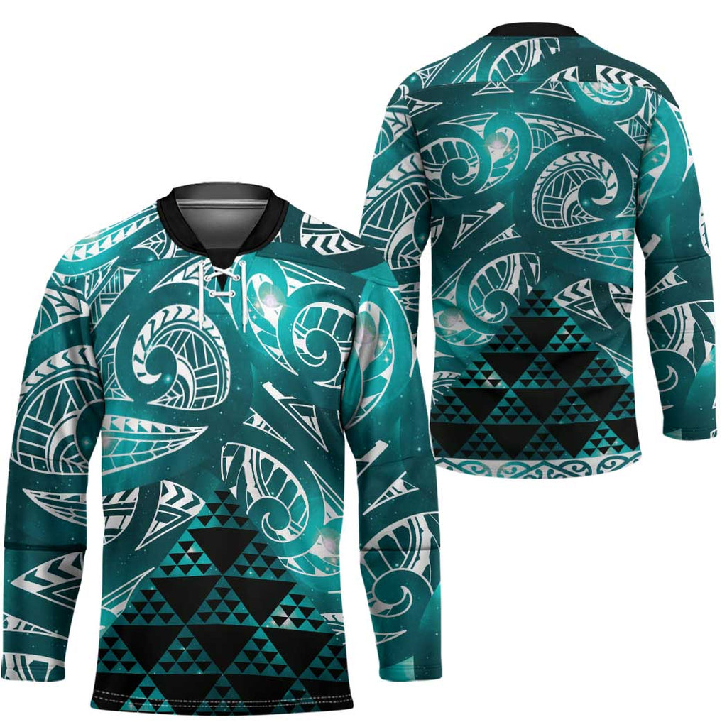 Matariki New Zealand Hockey Jersey NZ Niho Taniwha Maori New Year Cyan Galaxy