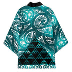 Matariki New Zealand Kimono NZ Niho Taniwha Maori New Year Cyan Galaxy