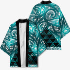 Matariki New Zealand Kimono NZ Niho Taniwha Maori New Year Cyan Galaxy