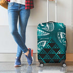 Matariki New Zealand Luggage Cover NZ Niho Taniwha Maori New Year Cyan Galaxy