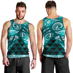 Matariki New Zealand Men Tank Top NZ Niho Taniwha Maori New Year Cyan Galaxy
