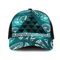 Matariki New Zealand Mesh Trucker Cap NZ Niho Taniwha Maori New Year Cyan Galaxy