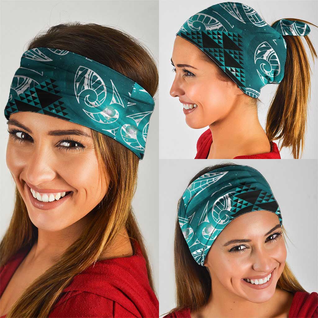 Matariki New Zealand Neck Gaiter NZ Niho Taniwha Maori New Year Cyan Galaxy
