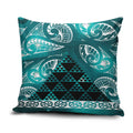 Matariki New Zealand Pillow Cover NZ Niho Taniwha Maori New Year Cyan Galaxy