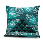 Matariki New Zealand Pillow Cover NZ Niho Taniwha Maori New Year Cyan Galaxy