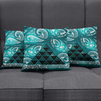 Matariki New Zealand Pillow Cover NZ Niho Taniwha Maori New Year Cyan Galaxy