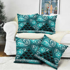 Matariki New Zealand Pillow Cover NZ Niho Taniwha Maori New Year Cyan Galaxy