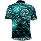 Matariki New Zealand Polo Shirt NZ Niho Taniwha Maori New Year Cyan Galaxy