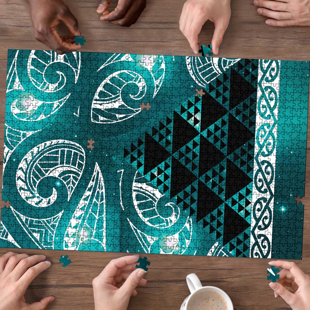 Matariki New Zealand Puzzle NZ Niho Taniwha Maori New Year Cyan Galaxy