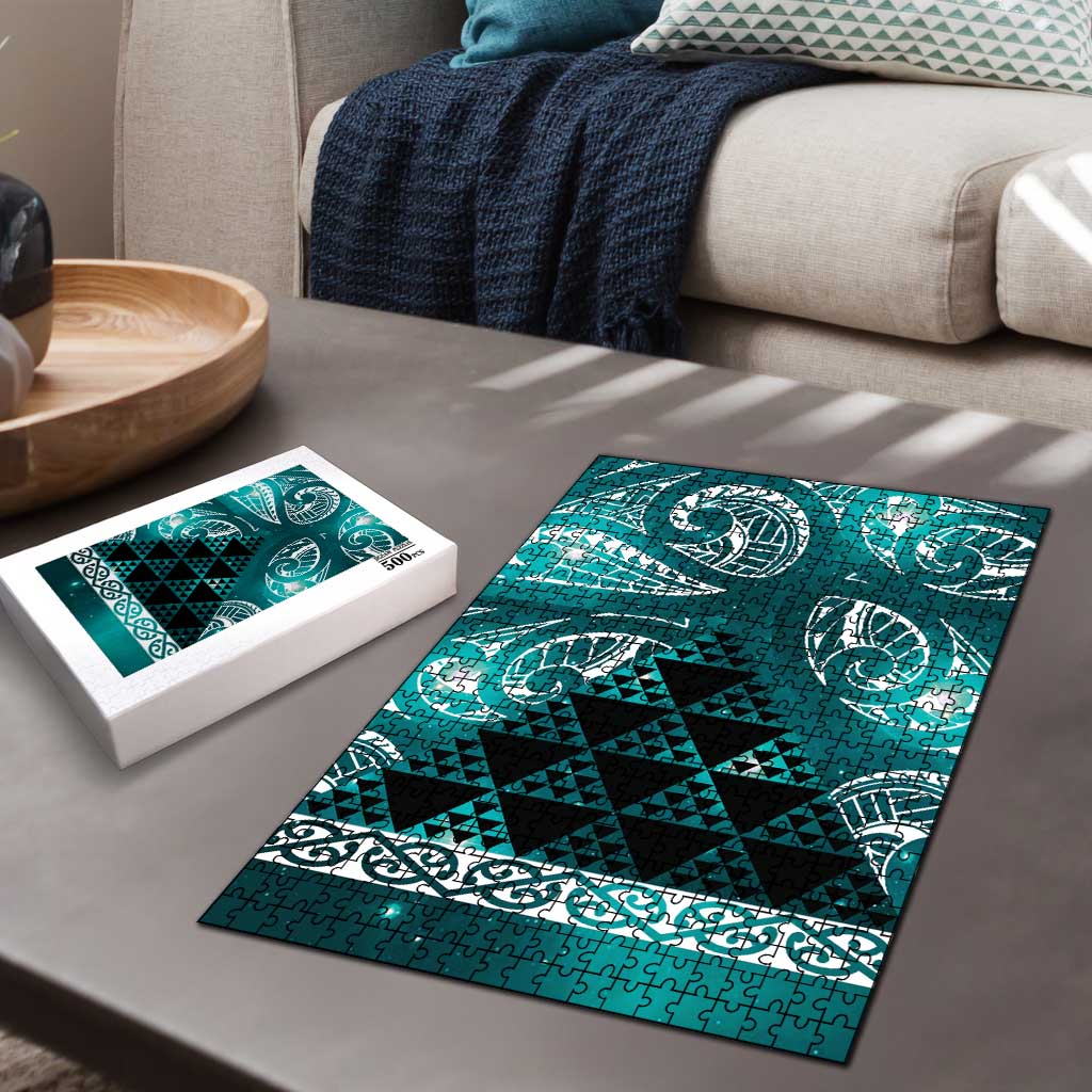 Matariki New Zealand Puzzle NZ Niho Taniwha Maori New Year Cyan Galaxy