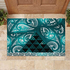 Matariki New Zealand Rubber Doormat NZ Niho Taniwha Maori New Year Cyan Galaxy