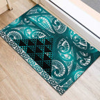 Matariki New Zealand Rubber Doormat NZ Niho Taniwha Maori New Year Cyan Galaxy