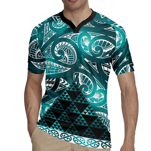 Matariki New Zealand Rugby Jersey NZ Niho Taniwha Maori New Year Cyan Galaxy