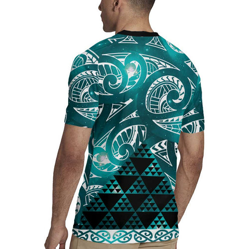 Matariki New Zealand Rugby Jersey NZ Niho Taniwha Maori New Year Cyan Galaxy