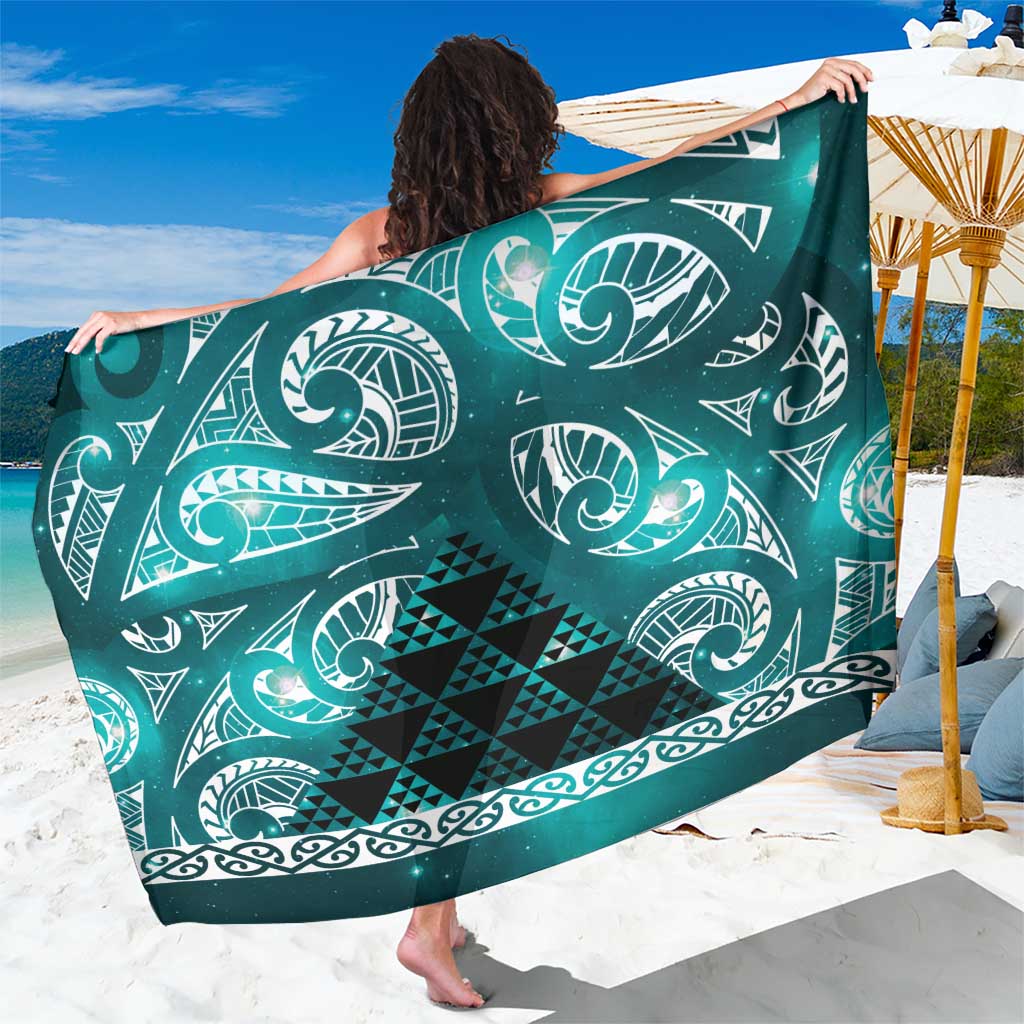 Matariki New Zealand Sarong NZ Niho Taniwha Maori New Year Cyan Galaxy