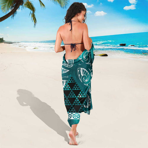 Matariki New Zealand Sarong NZ Niho Taniwha Maori New Year Cyan Galaxy