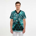 Matariki New Zealand Scrub Top NZ Niho Taniwha Maori New Year Cyan Galaxy