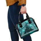Matariki New Zealand Shoulder Handbag NZ Niho Taniwha Maori New Year Cyan Galaxy