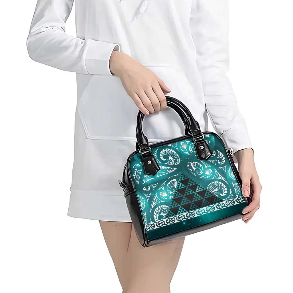 Matariki New Zealand Shoulder Handbag NZ Niho Taniwha Maori New Year Cyan Galaxy