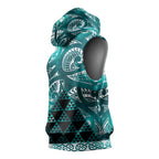 Matariki New Zealand Sleeveless Hoodie NZ Niho Taniwha Maori New Year Cyan Galaxy