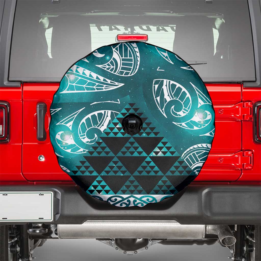 Matariki New Zealand Spare Tire Cover NZ Niho Taniwha Maori New Year Cyan Galaxy