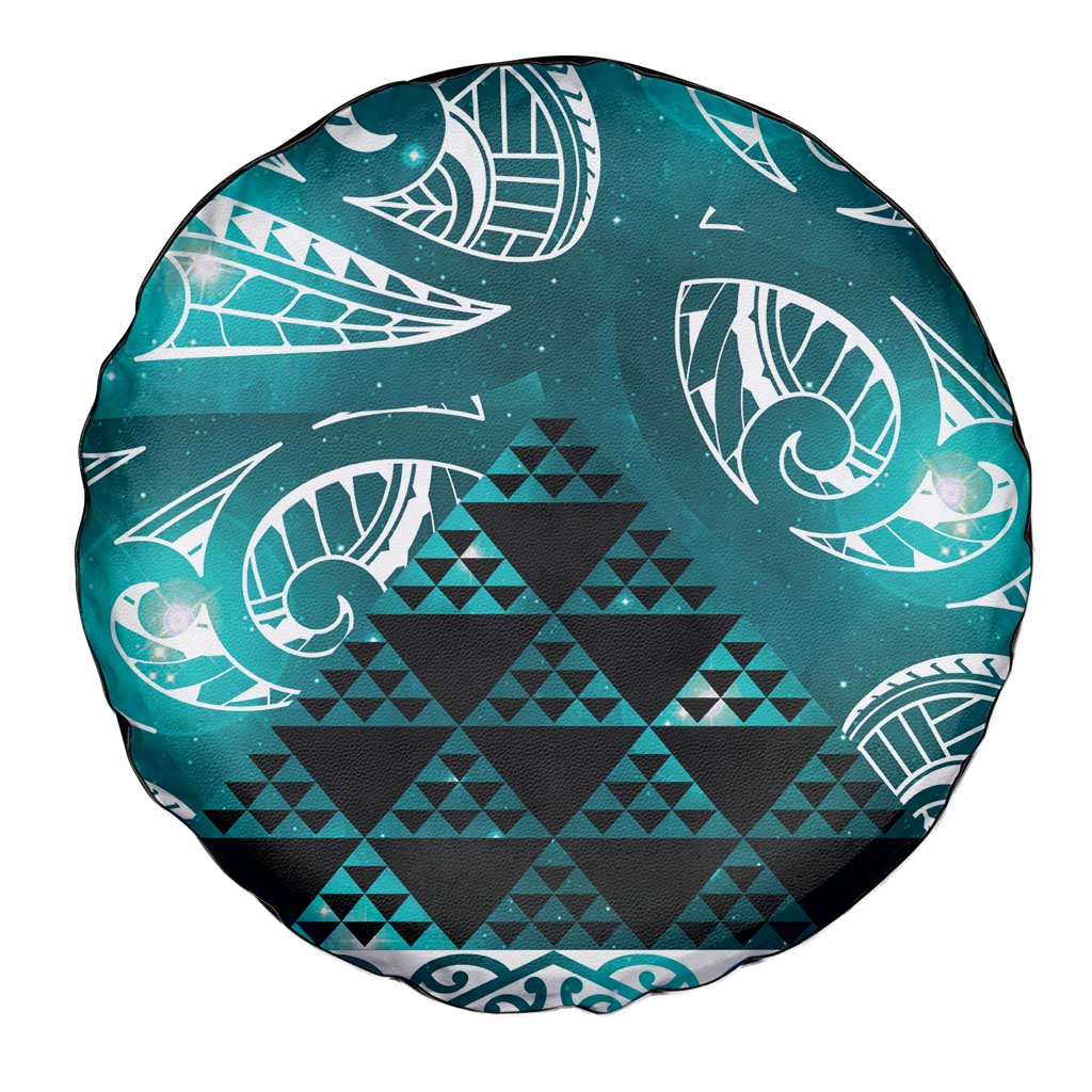 Matariki New Zealand Spare Tire Cover NZ Niho Taniwha Maori New Year Cyan Galaxy