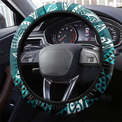 Matariki New Zealand Steering Wheel Cover NZ Niho Taniwha Maori New Year Cyan Galaxy