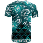Matariki New Zealand T Shirt NZ Niho Taniwha Maori New Year Cyan Galaxy