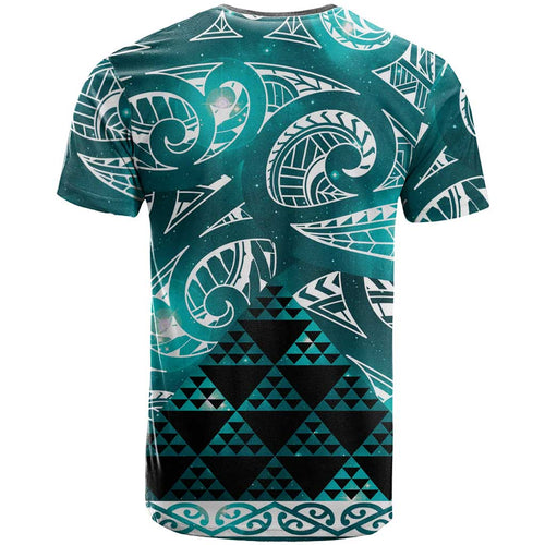 Matariki New Zealand T Shirt NZ Niho Taniwha Maori New Year Cyan Galaxy