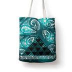 Matariki New Zealand Tote Bag NZ Niho Taniwha Maori New Year Cyan Galaxy