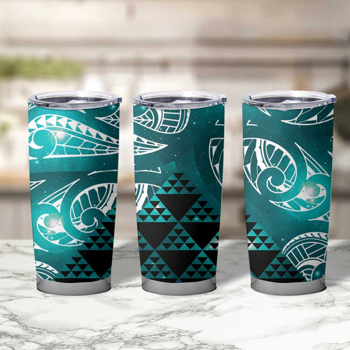 Matariki New Zealand Tumbler Cup NZ Niho Taniwha Maori New Year Cyan Galaxy