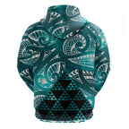 Matariki New Zealand Zip Hoodie NZ Niho Taniwha Maori New Year Cyan Galaxy