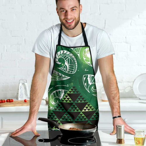 Matariki New Zealand Apron NZ Niho Taniwha Maori New Year Green Galaxy